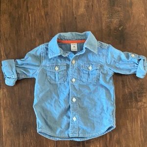 CARTERS DENIM BUTTON UP SHIRT, SZ18 months